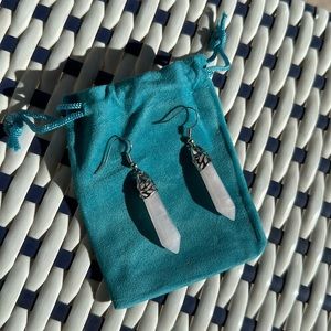 Rose Quartz Earrings Sterling Silver NEW